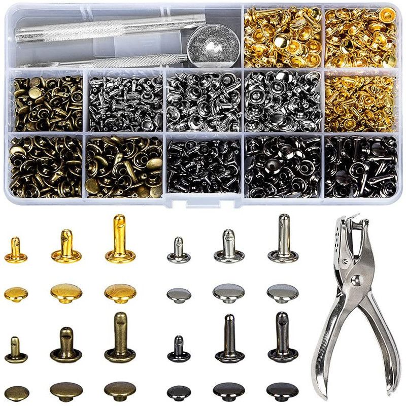 Rivet Setter Tool - Metall Doppel Kappe Nieten Stud Runde
