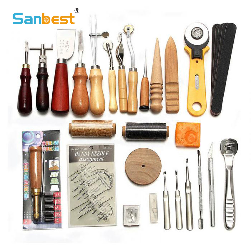 Groover Stitching Tool - Sanbest Professionelle Leder Handwerk Werkzeuge Kit