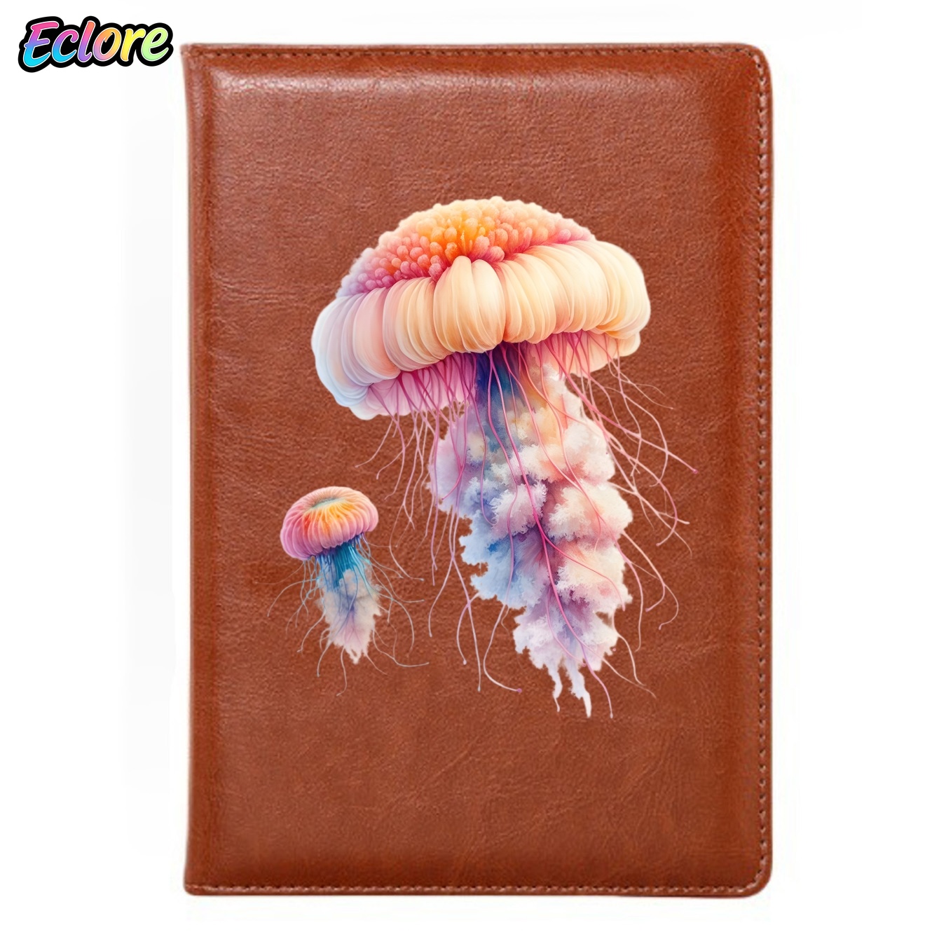 Buntes Quallen-PU-Leder-Notizb – Leather Work Diary Covers Bewertung und Preis